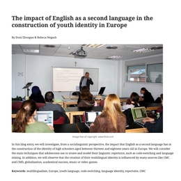 Screenshot eines Teils des Texts „The impact of English as a second language in the construction of youth identity in Europe“, der auf dem Blog „Multillingualism in Society“ erschien.
