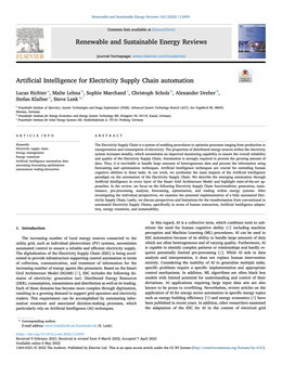 Screenshot des Texts „Artificial Intelligence for Electricity Supply Chain automation".