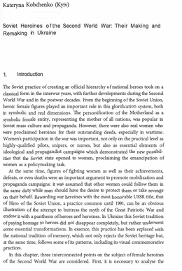 Screenshot des Texts „Soviet Heroines“.