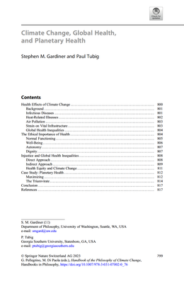 Screenshot des Texts „Climate Change, Global Health, and Planetary Health".