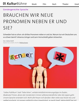 Screenshot des Texts „Brauchen wir neue Pronomen neben 'er' und 'sie'?“