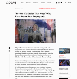 Screenshot des Texts „"For Me It’s Easier That Way:“ Why Facts Won’t Beat Propaganda“