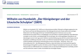 Screenshot des Texts „Der Königsberger und der Litauische Schulplan“.