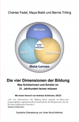 Screenshot des Buchcovers von „Die vier Dimensionen der Bildung“.