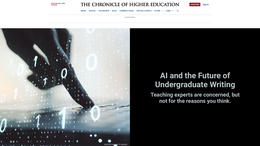 Screenshot des Texts „AI and the Future of Undergraduate Writing“ auf der Website The Chronicle of Higher Education.