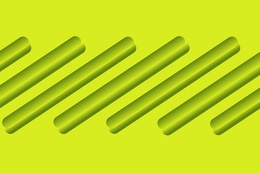 Abstrakte Grafik mit Elementen Kanal-Keyvisuals: Dunkelgrüne, im 45 Grad-Winkel geneigte Stäbe, die jeweils mittig von oben nach unten ein Farbverlauf ins hellgrüne durchzieht,  liegen parallel mit geringem Abstand nebeneinander auf hellgrünem Hintergrund.
