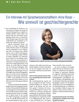 Screenshot des Texts: “Ein Interview mit Sprachwissenschaftlerin Anne Rosar –  Wie sinnvoll ist geschlechtergerechte Sprache?"