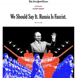 Screenshot des Texts: "We should say it. Russia is fascist"