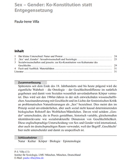 Screenshot des Texts "Sex – Gender: Ko-Konstitution statt Entgegensetzung"