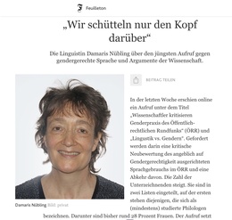 Screenshot des Texts: “Interview mit Damaris Nübling: 'Wir schütteln nur den Kopf darüber'".