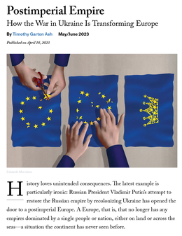 Screenshot des Texts „Postimperial Empire. How the War in Ukraine Is Transforming Europe“