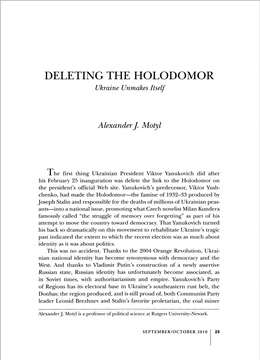 Vorschau Paper Deleting the Holodomor: Ukraine Unmakes Itself