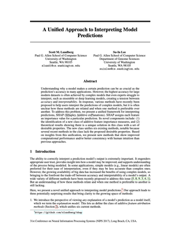 Screenshot des Texts „A Unified Approach to Interpreting Model Predictions"