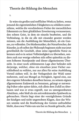 Screenshot der ersten Seite des Texts „Theorie der Bildung des Menschen“.