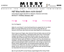 Screenshot des Texts: “Hä? Was heißt denn nicht-binär?"