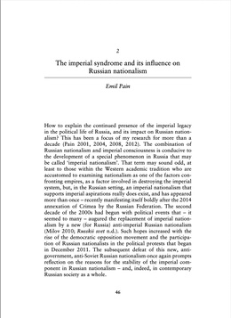 The imperial syndrome and its influence on Russian nationalism