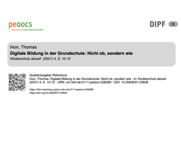 Screenshot des Covers des Texts: „Digitale Bildung in der Grundschule: Nicht ob, sondern wie“-