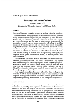 Screenshot des Texts: "Language and Woman's Place".