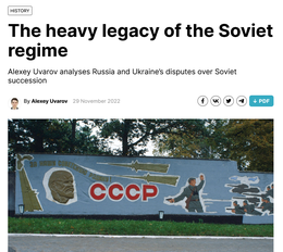 Screenshot des Texts „The heavy legacy of the Soviet regime“