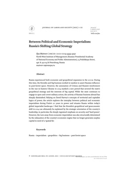 Vorschau Screenshot Between Political and Economic Imperialism: Russia’s Shifting Global Strategy, Ilya Matveev