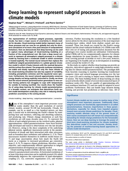 Screenshot des Texts „Deep learning to represent subgrid processes in climate models".