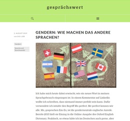 Screenshot des Texts: „Gendern: Wie machen das andere Sprachen?“.