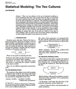 Screenshot des Texts „Statistical Modeling: Two Cultures“