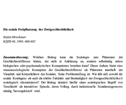 Screenshot des Texts "Die soziale Fortpflanzung der Zweigeschlechtlichkeit".