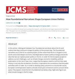 Screenshot des Texts „How Foundational Narratives Shape European Union Politics“