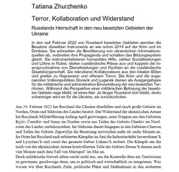 Screenshot des Texts „Terror, Kollaboration und Widerstand“